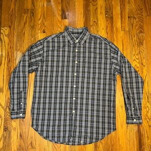 Vintage Polo Jeans Co By Ralph Lauren Mens Blue Plaid Button Up Shirt Size Large